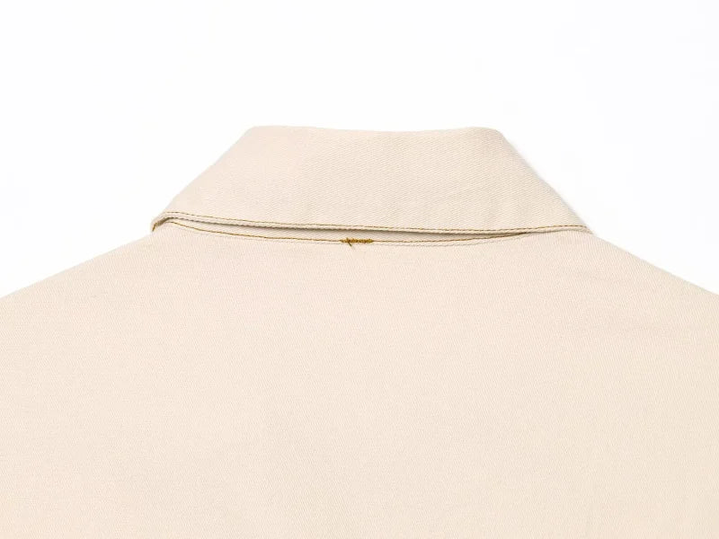 The Evette Ruched Denim Midi in Beige
