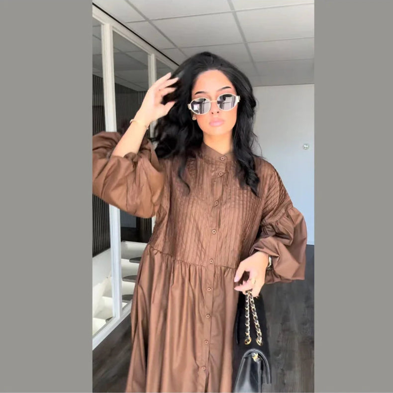 Mireille Casual Chic Lantern Sleeve Dress