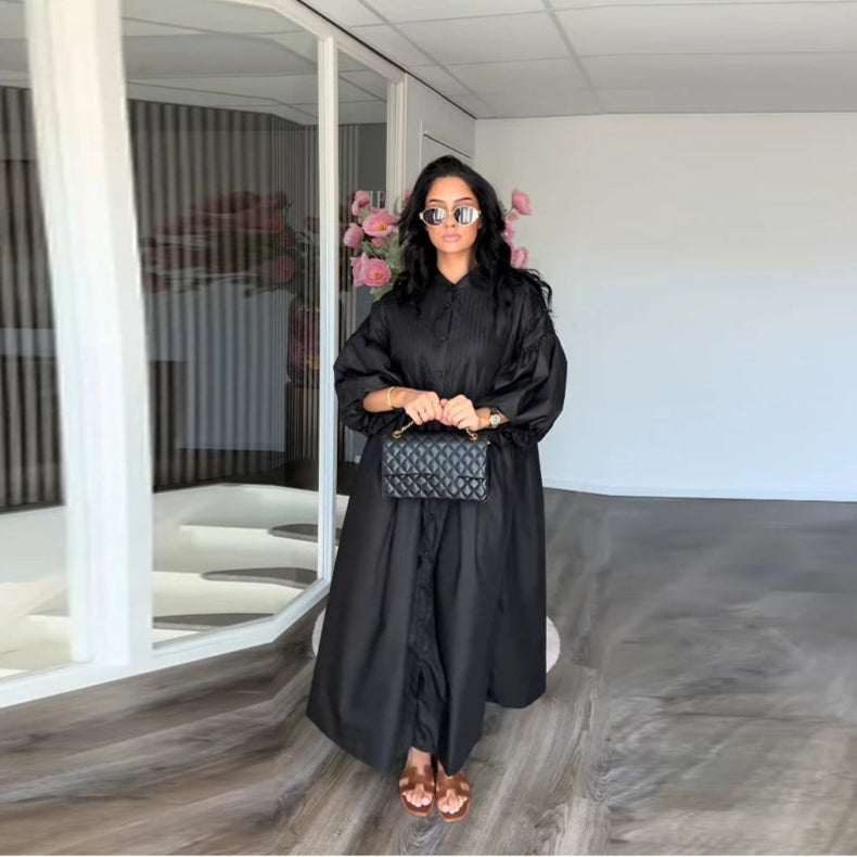Mireille Casual Chic Lantern Sleeve Dress