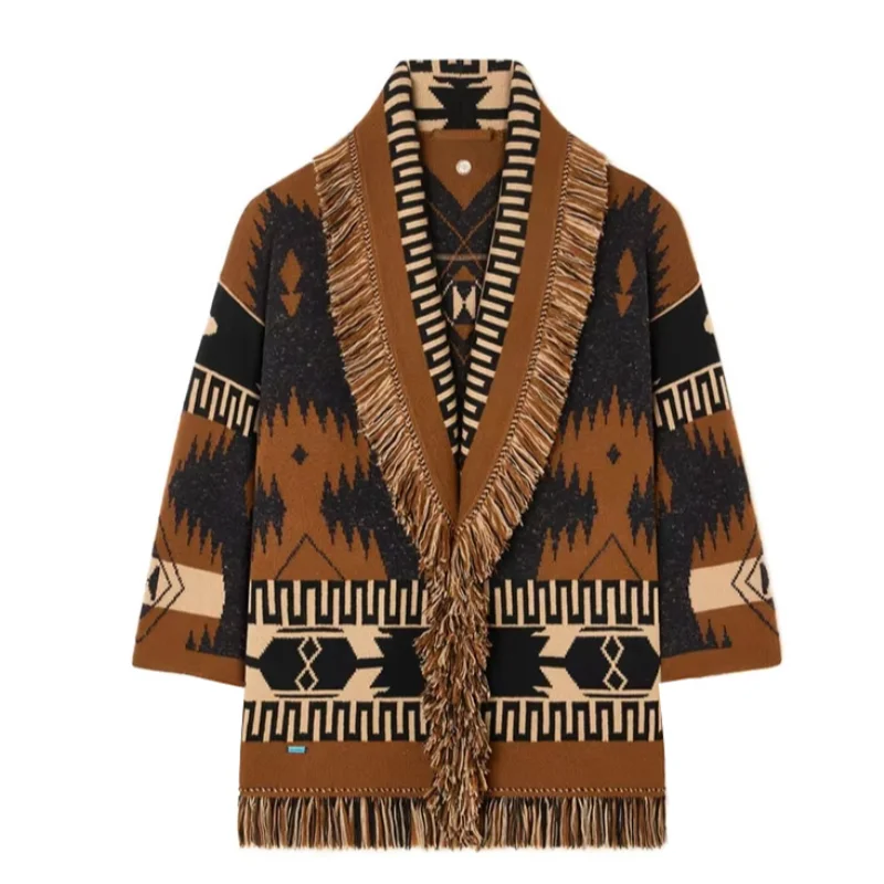 Pattern Knit with Lace-Up Front