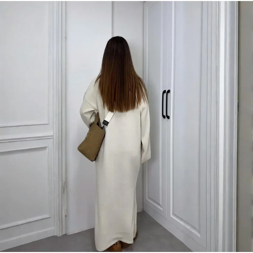 Long Knit Dress with Gentle Hug Silhouette