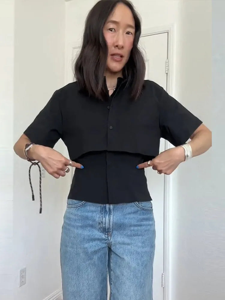 Selene Tailored Slim Lapel Blouse
