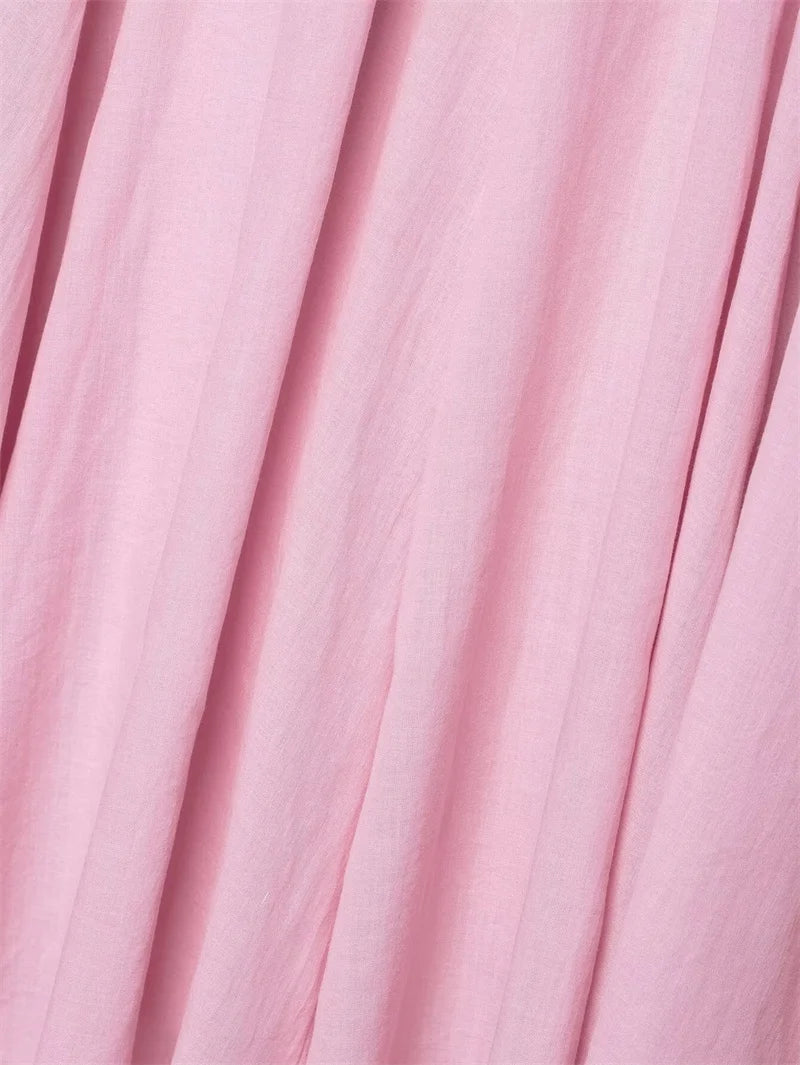 The Auretta Skirt – Elegant Ballet Pink Pleated Midi
