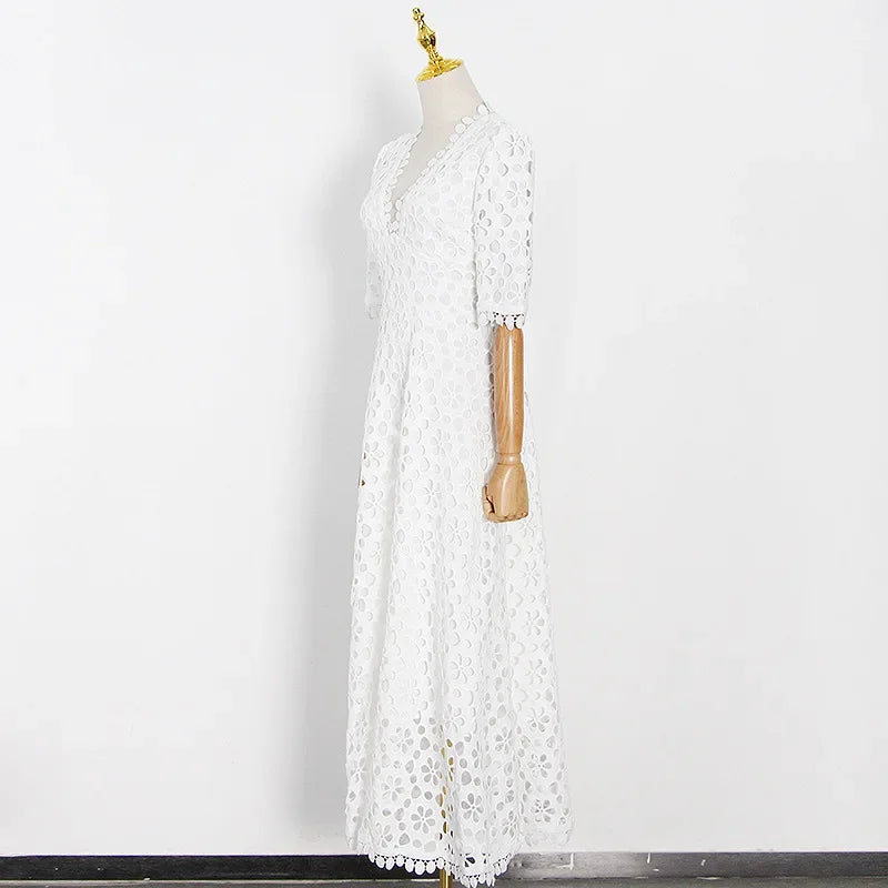 The Marisole Dress –V-Neck Floral Whisper Maxi Dress