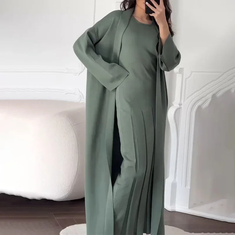 Luxe Knit Cardigan & Dress Ensemble