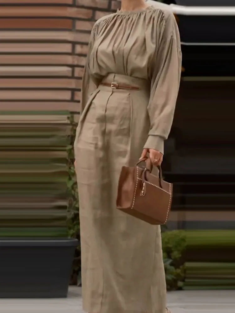 The Ophelia O-neck Skirt Set