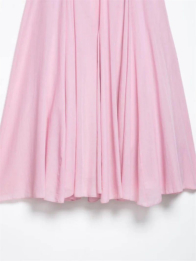 The Auretta Skirt – Elegant Ballet Pink Pleated Midi