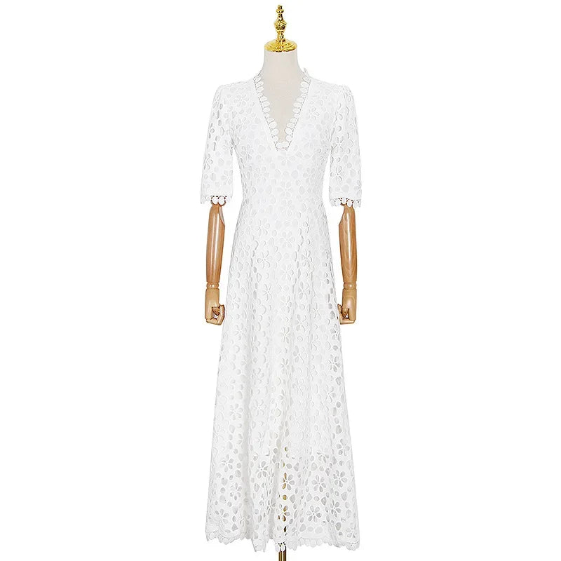 The Marisole Dress –V-Neck Floral Whisper Maxi Dress