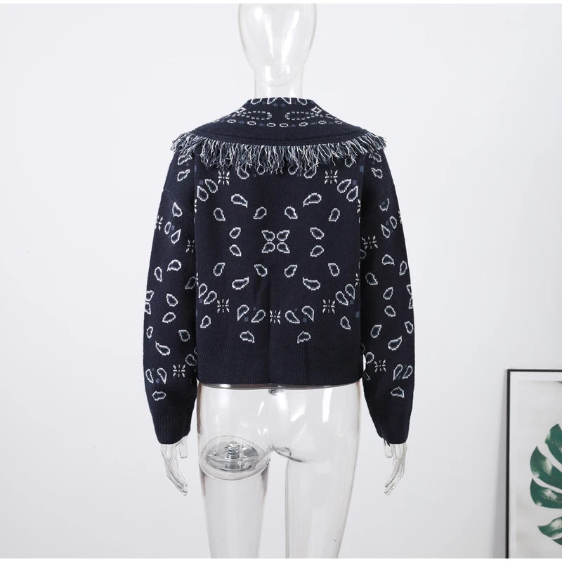 Pattern Knit with Lace-Up Front