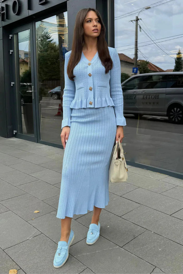 Evelyne Cardigan & Skirt Duo