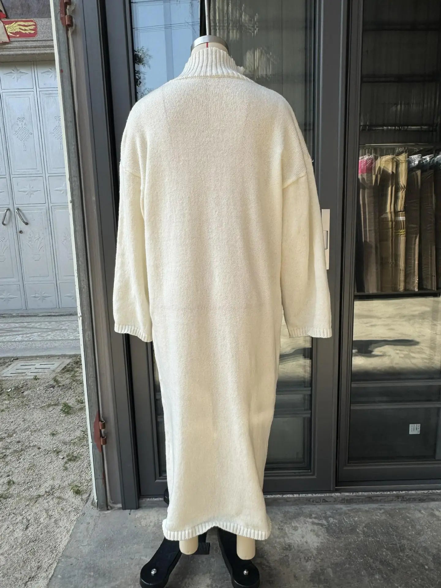 Long Knit Dress with Gentle Hug Silhouette