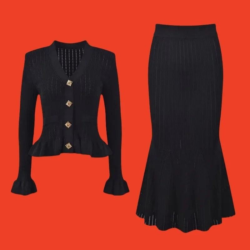 Evelyne Cardigan & Skirt Duo