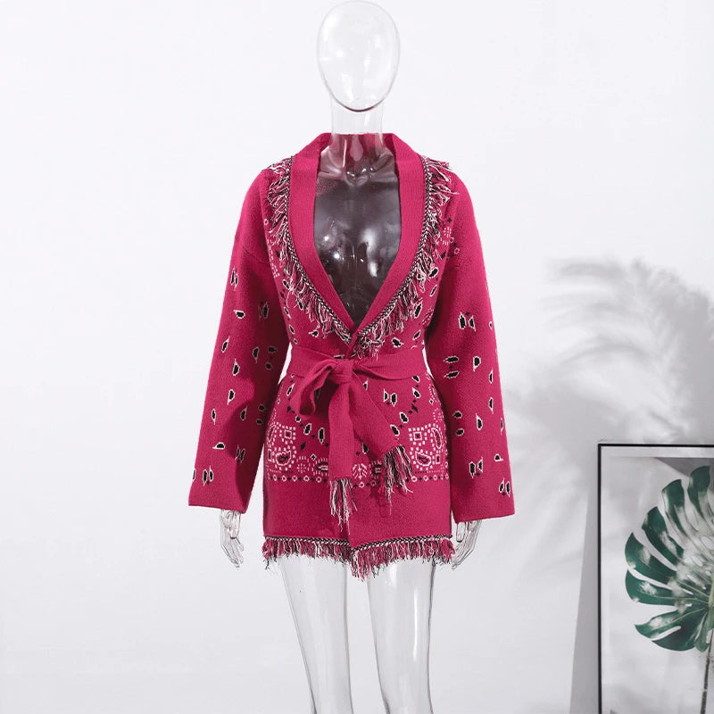 Pattern Knit with Lace-Up Front