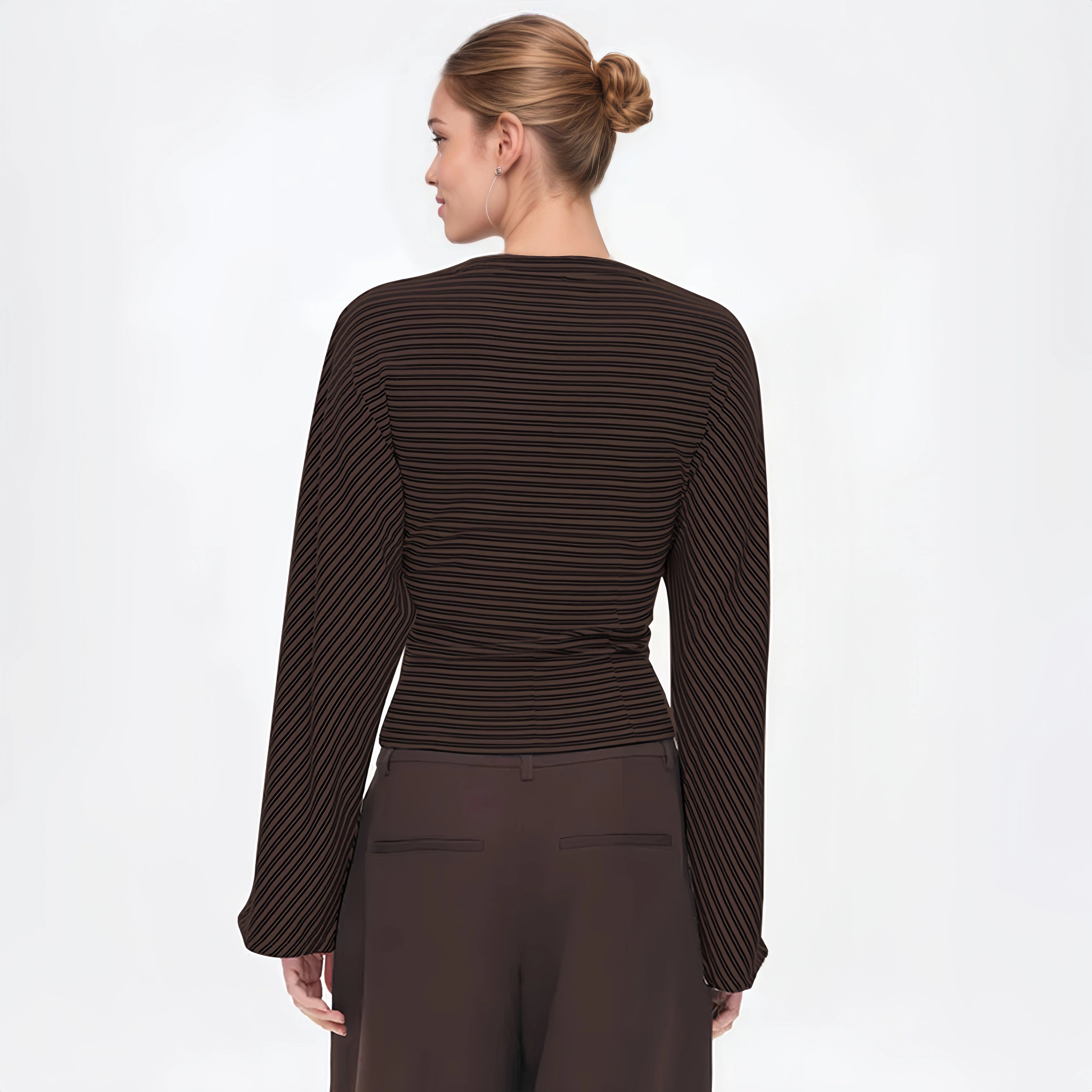 The Marivelle Tee – Striped Fitted Long-Sleeve
