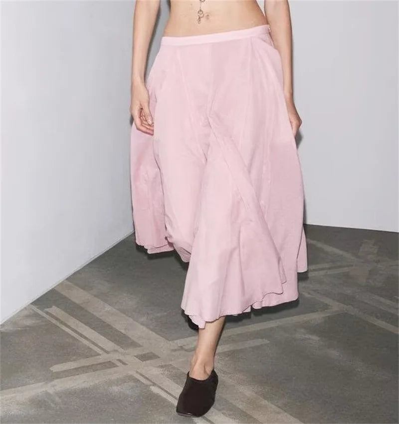 The Auretta Skirt – Elegant Ballet Pink Pleated Midi