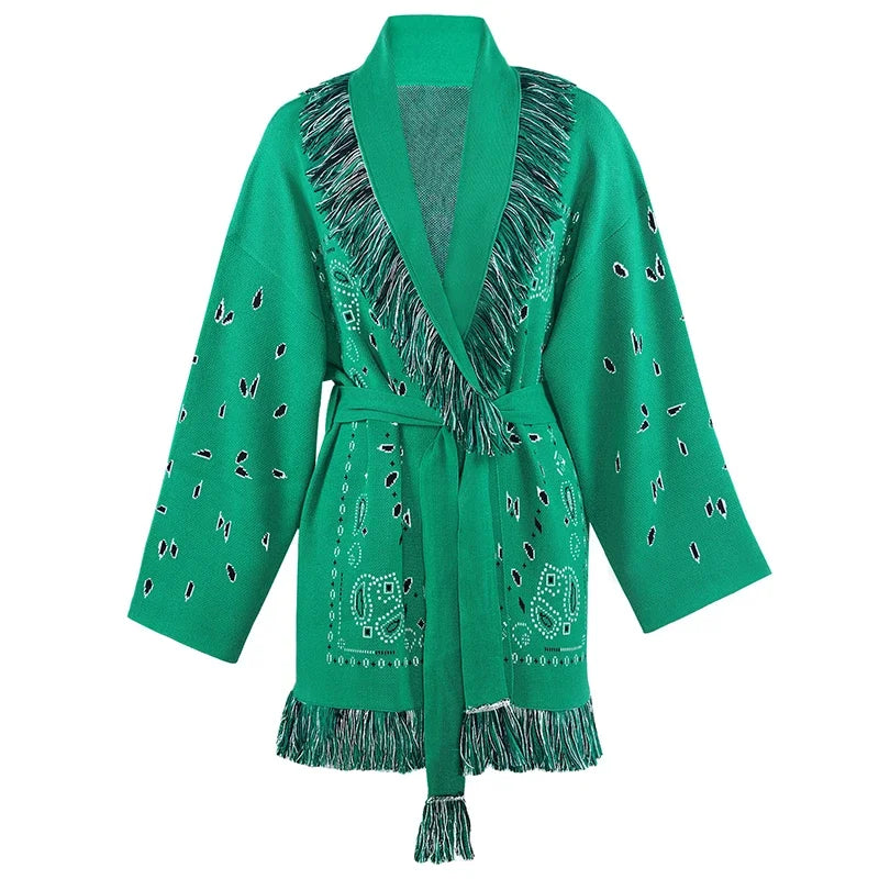 Pattern Knit with Lace-Up Front