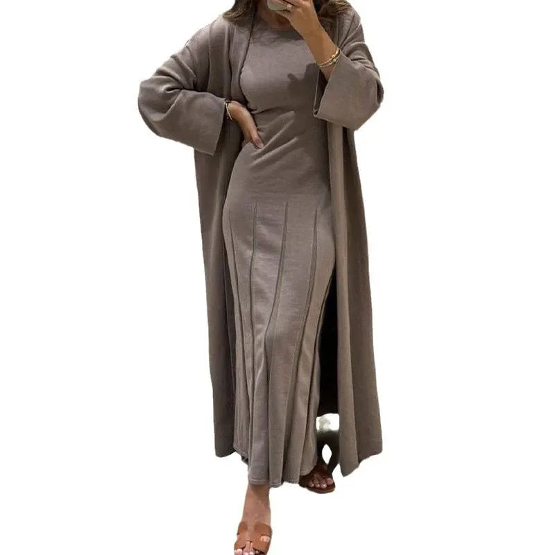 Luxe Knit Cardigan & Dress Ensemble