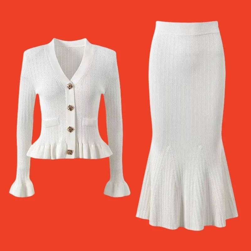 Evelyne Cardigan & Skirt Duo