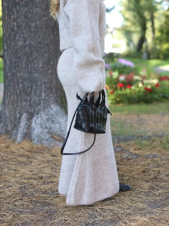 The Evanya Knit Set – Round Neck Cardigan and Skirt Co-ord