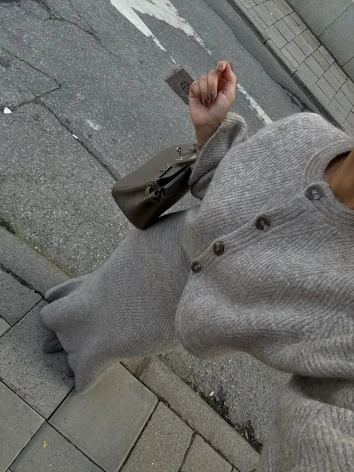 The Evanya Knit Set – Round Neck Cardigan and Skirt Co-ord