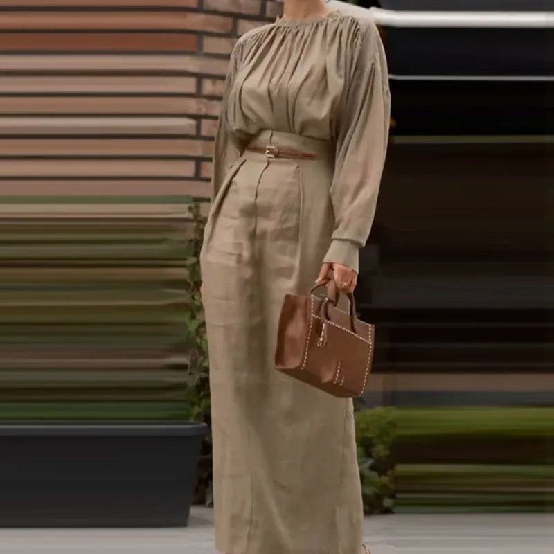 The Ophelia O-neck Skirt Set