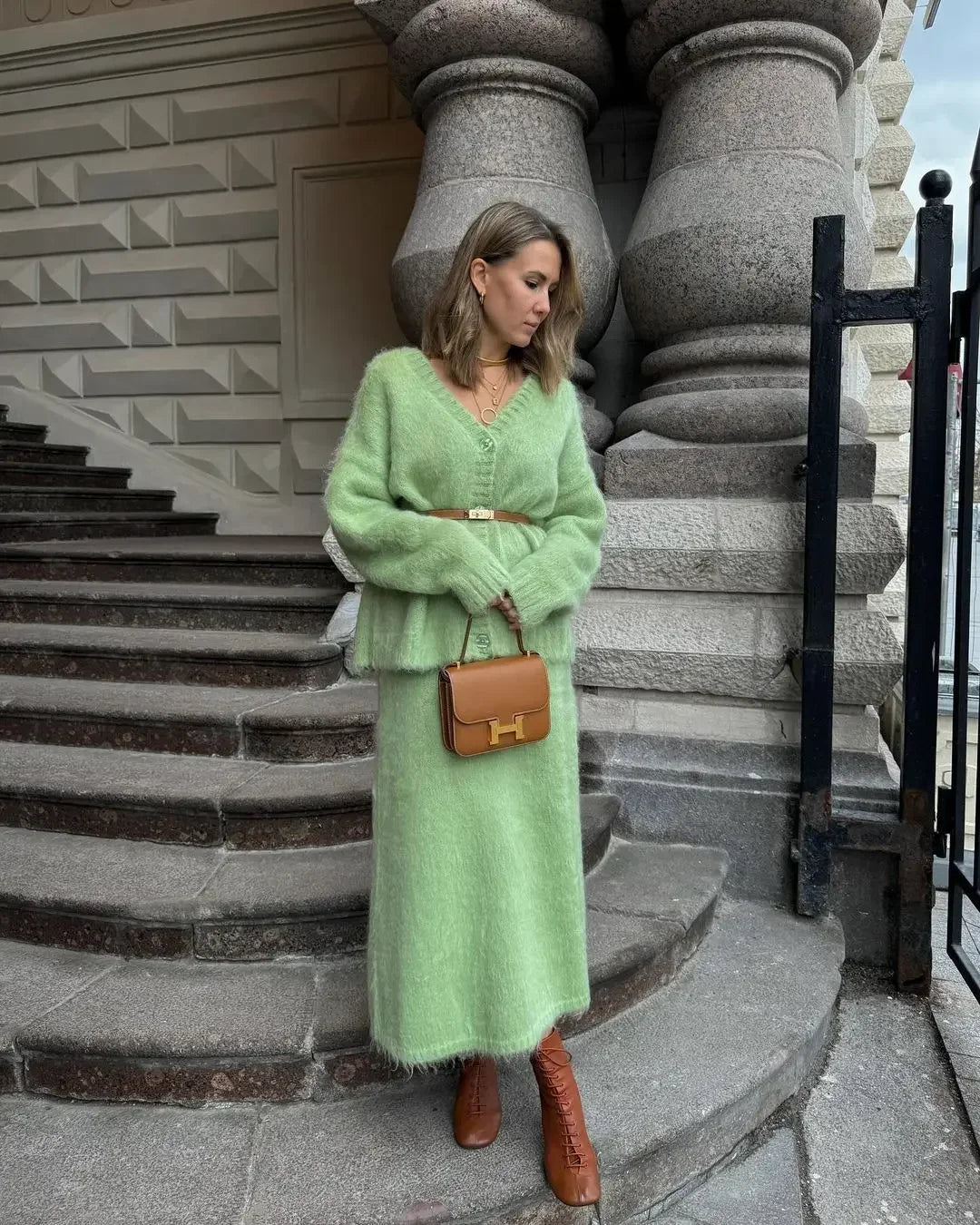 The Adrastine Set – Single-Breasted Knit Co-ord