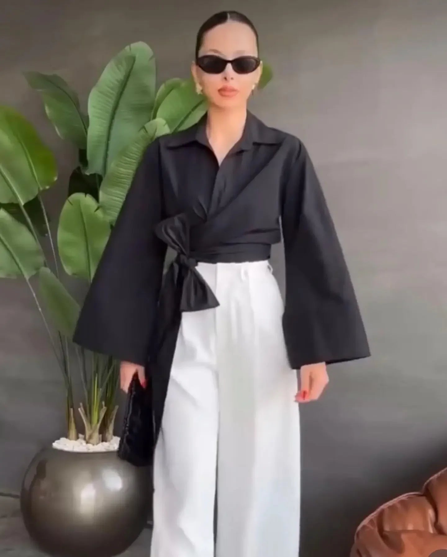 Liora Draped Wrap Blouse