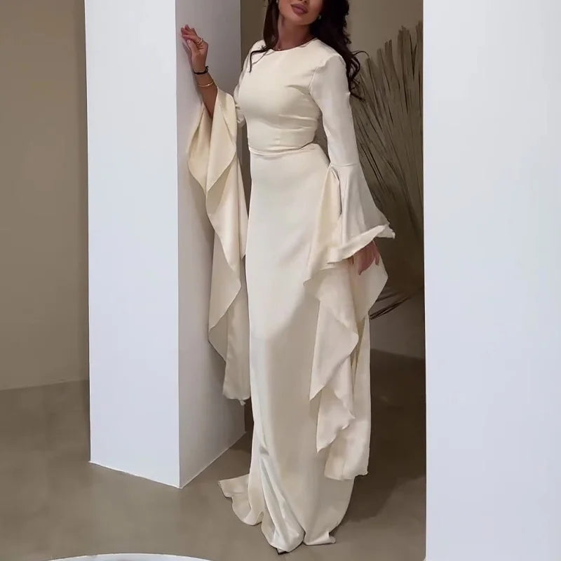 Isadora Sleek Waist Cinching Flared Gown