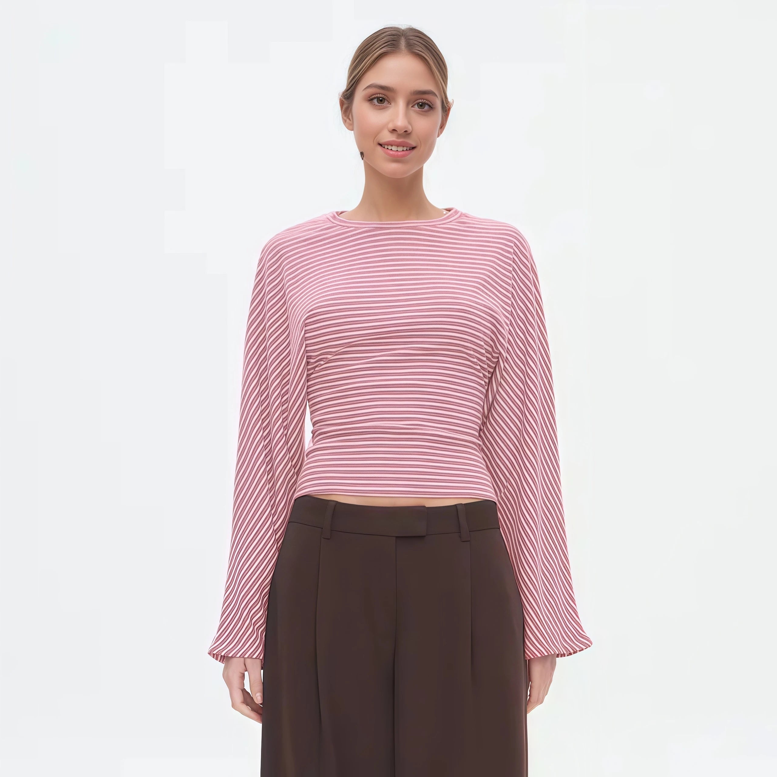 The Marivelle Tee – Striped Fitted Long-Sleeve
