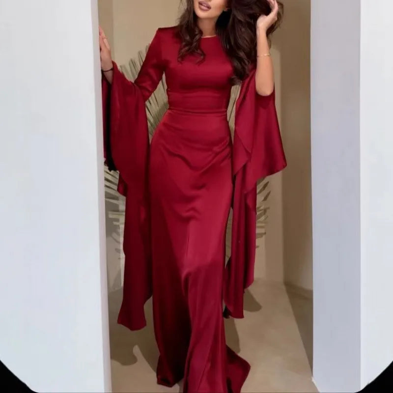 Isadora Sleek Waist Cinching Flared Gown