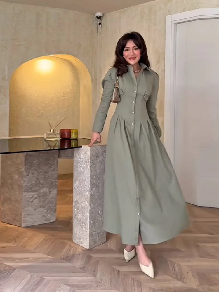 The Alouette Chic Single-Breasted Dress