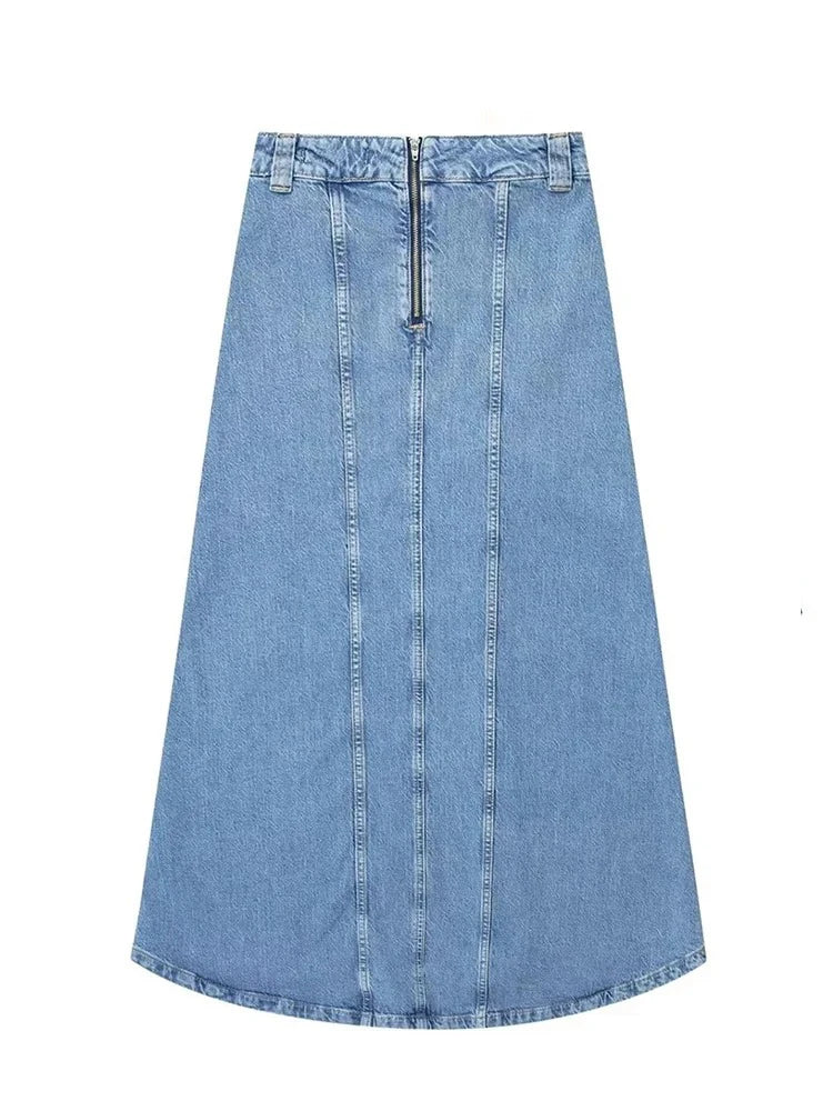 The Amelot Set – Bow-Tie Denim Shirt & Halter Skirt Co-Ord