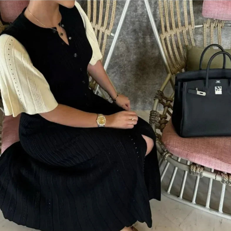 Isolde Chic Patchwork Knit Maxi