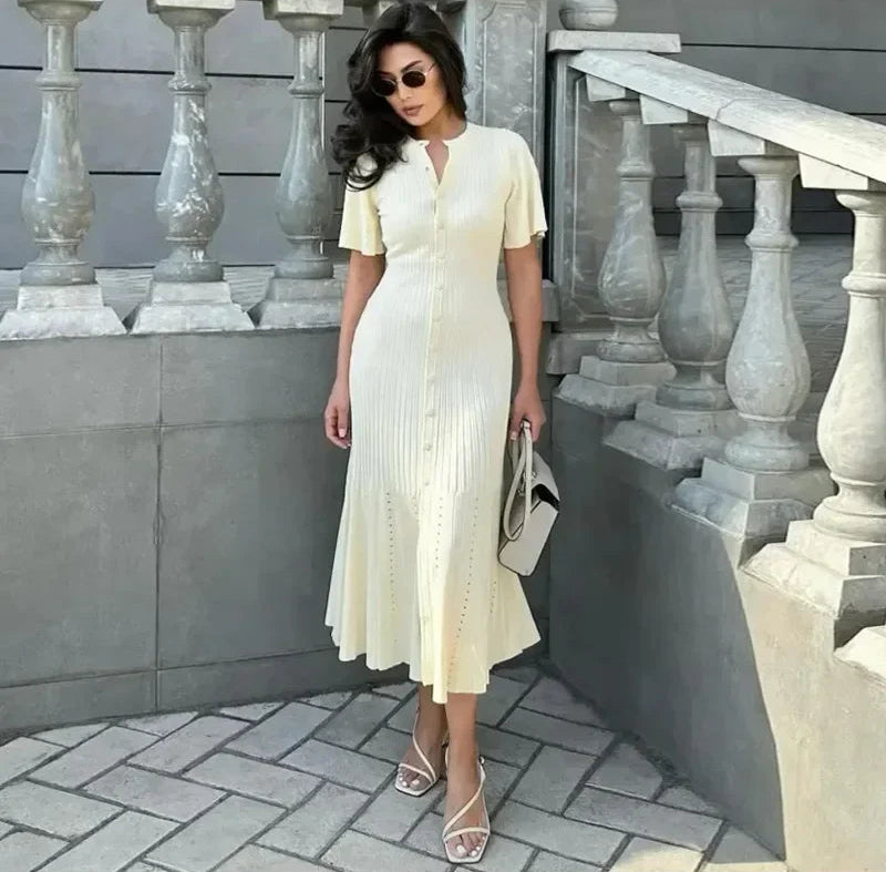Isolde Chic Patchwork Knit Maxi