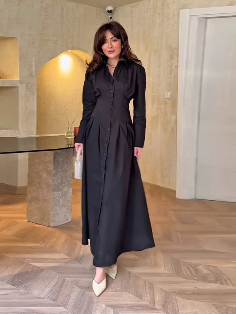 The Alouette Chic Single-Breasted Dress