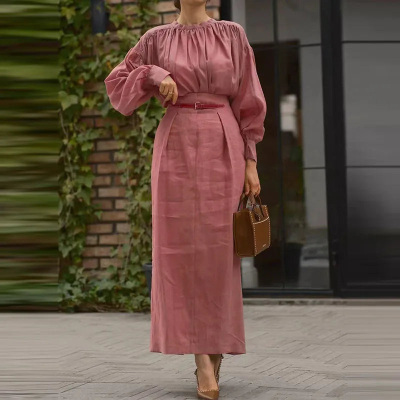 The Ophelia O-neck Skirt Set