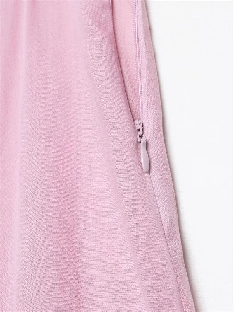 The Auretta Skirt – Elegant Ballet Pink Pleated Midi
