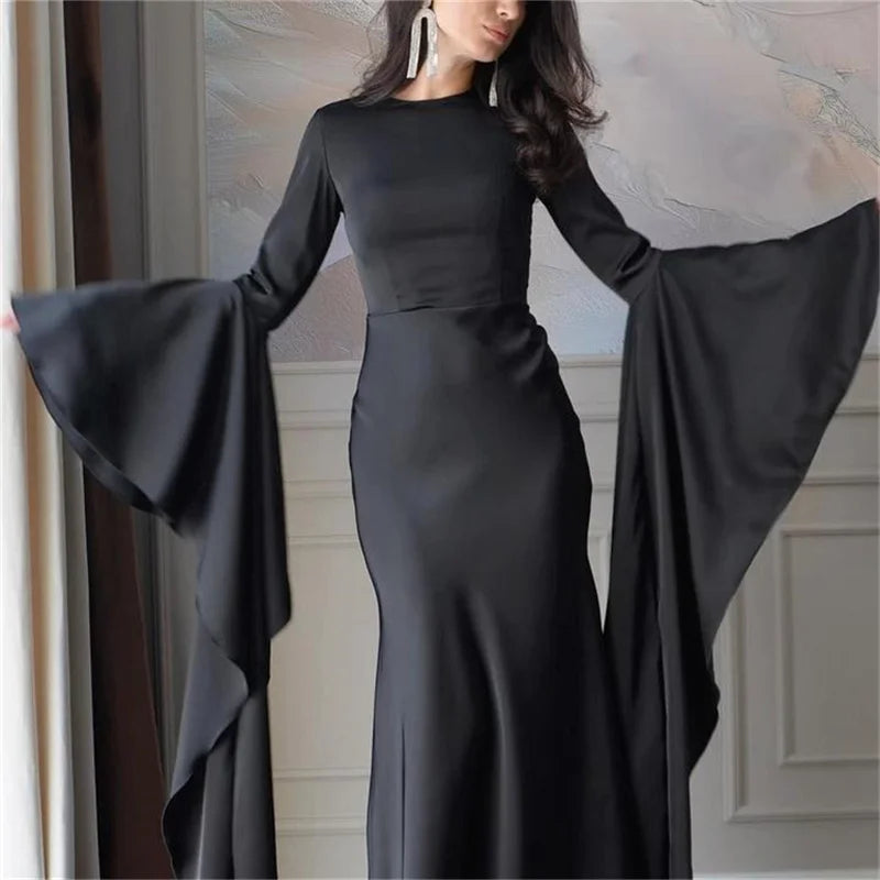 Isadora Sleek Waist Cinching Flared Gown