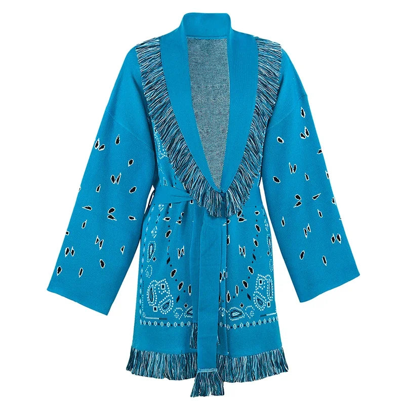 Pattern Knit with Lace-Up Front