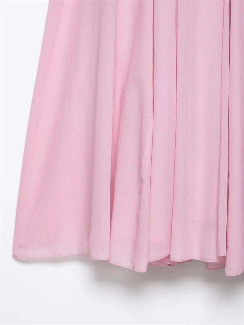 The Auretta Skirt – Elegant Ballet Pink Pleated Midi