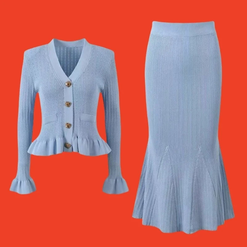 Evelyne Cardigan & Skirt Duo
