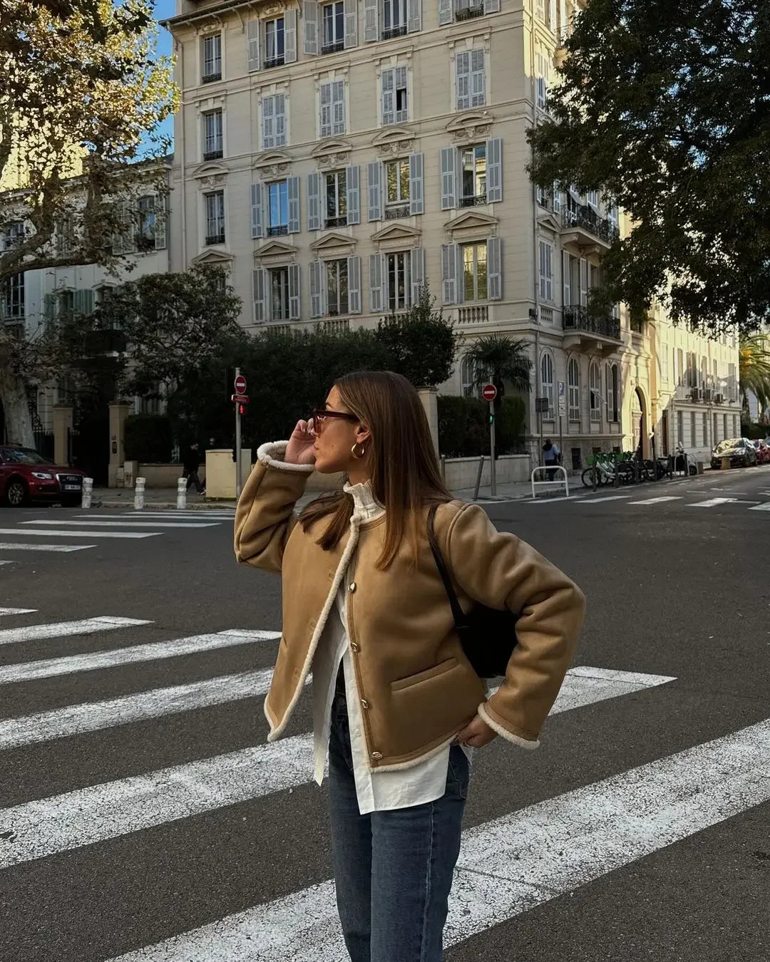The Adriane Coat – Round Neck Wool Blend Jacket