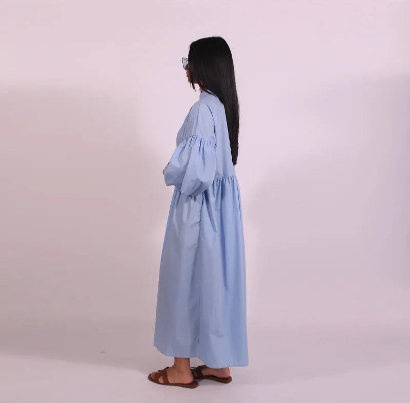 Mireille Casual Chic Lantern Sleeve Dress