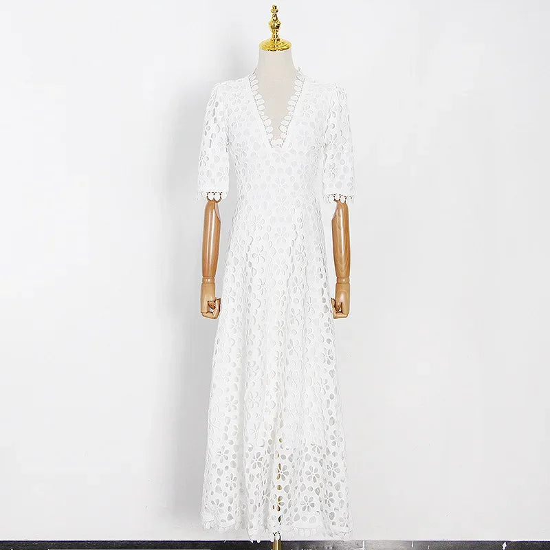 The Marisole Dress –V-Neck Floral Whisper Maxi Dress