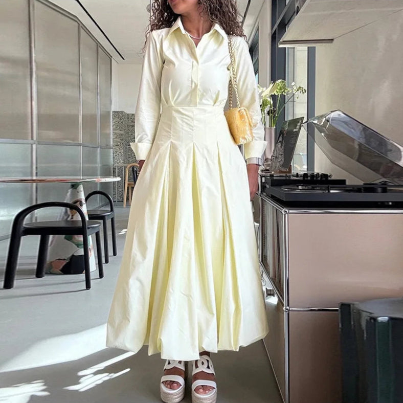 Classic Corinne Pleated Button-Down Dress
