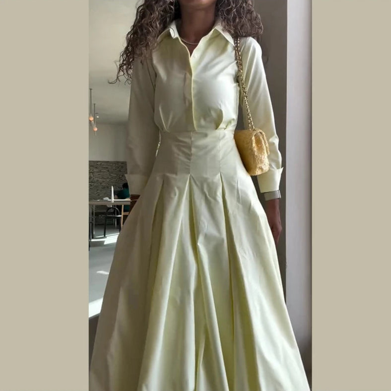 Classic Corinne Pleated Button-Down Dress
