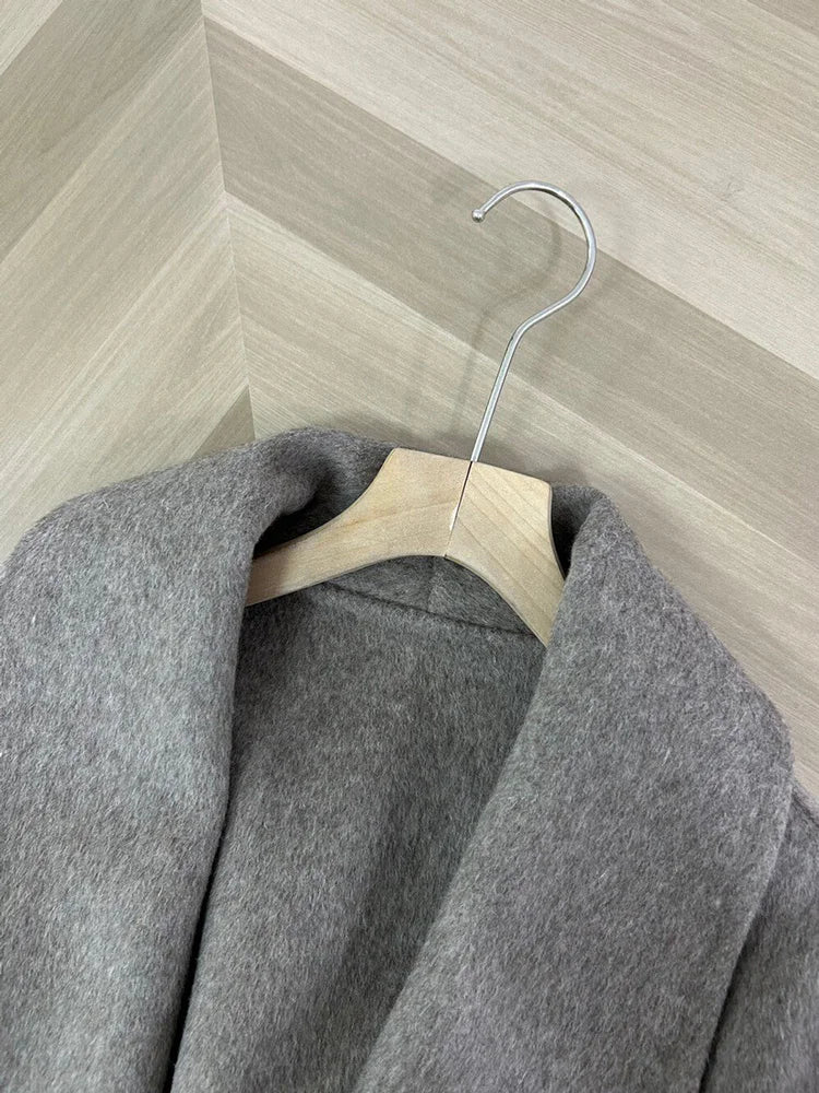 The Anastelle Fox Trim Wool Overcoat