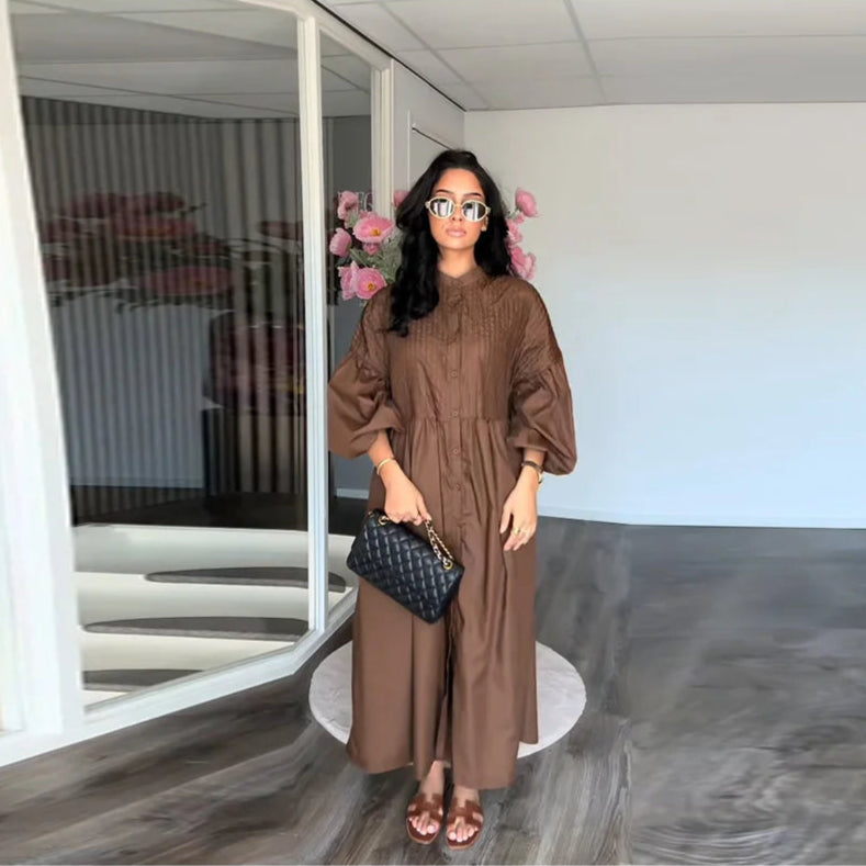 Mireille Casual Chic Lantern Sleeve Dress