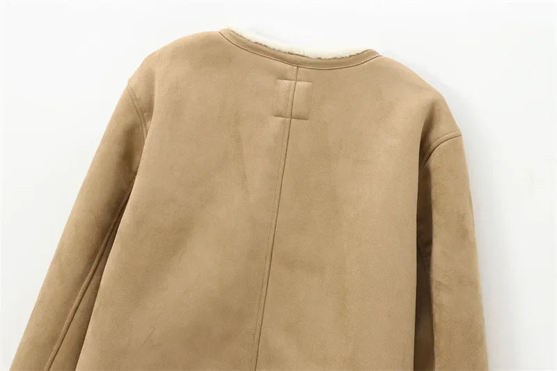 The Adriane Coat – Round Neck Wool Blend Jacket