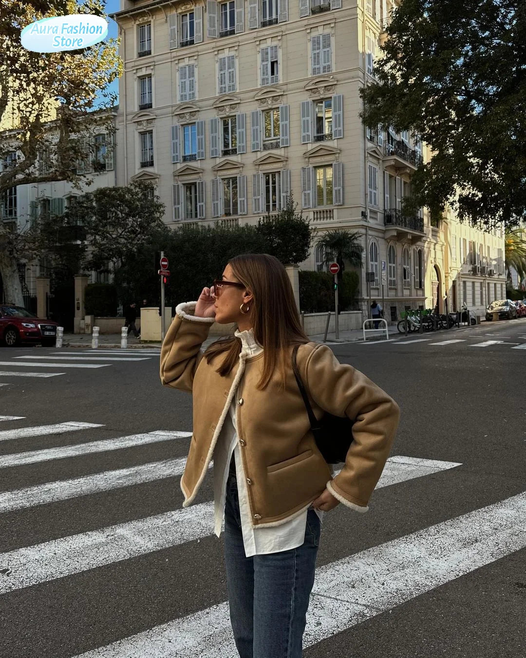 The Adriane Coat – Round Neck Wool Blend Jacket